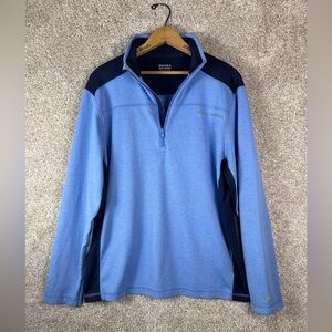 Brooks Brothers Colorblock Half Zip Pullover, Size L Blue/Navy